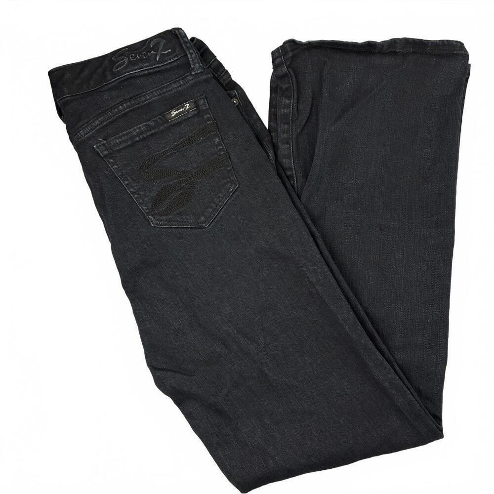 Seven7 Boho Retro Flare Jeans in Black Women's Size 10